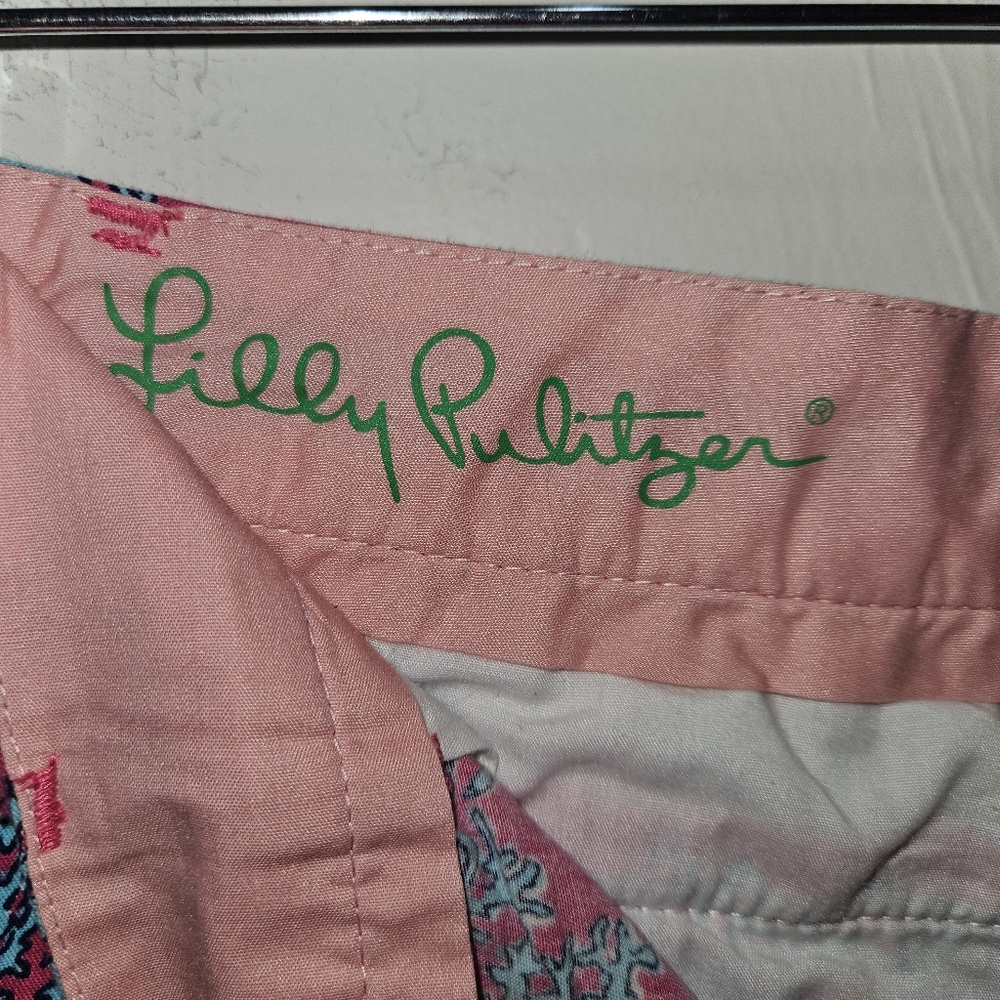 Lilly Pulitzer Bermuda Avenue Shorts Women's Size 8 Beachy Coral Reef Seashells - Picture 7 of 16
